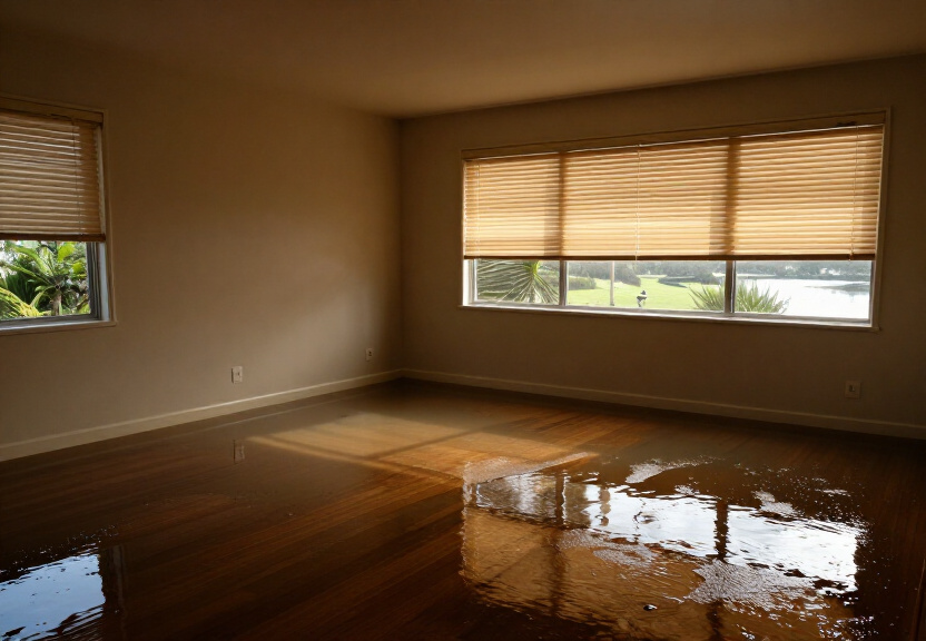 Swollen floorboards in a Constitution Hill property before treatment