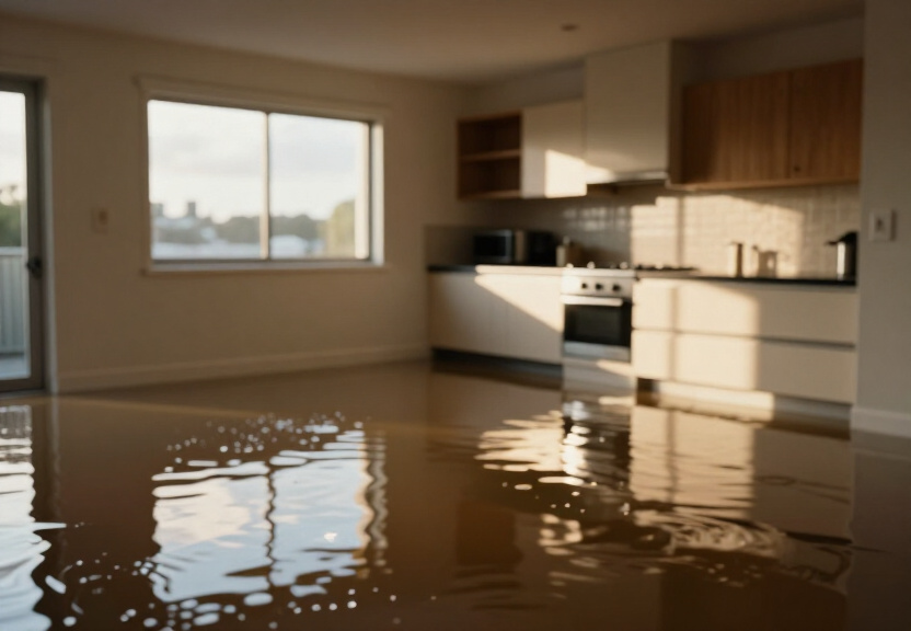 Water-damaged commercial office in Constitution Hill before repair
